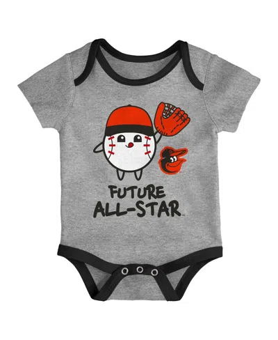 Outerstuff Newborn 2-pack Baltimore Orioles Triple Hit Bodysuit Set In Multi