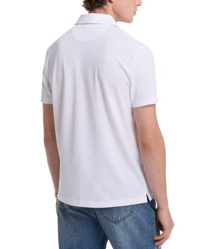Michael Kors Greenwich Signature Logo Print Cotton Polo Shirt In White
