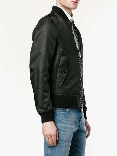 Shop Valentino Rockstud Bomber Jacket In Black