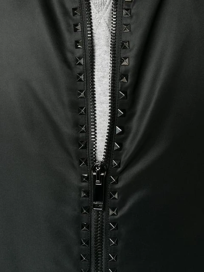 Shop Valentino Rockstud Bomber Jacket In Black