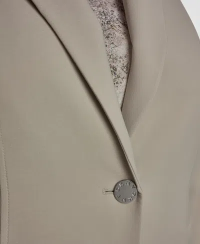 Dkny Plus Size Notch Collar Buttoned Jacket In Neutral