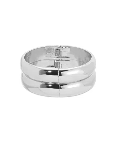 Ettika Set Of 2 Stackable Hinged Bangle Bracelets In Metallic