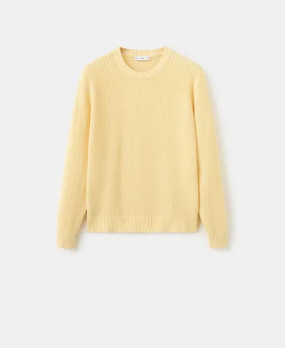 Mango Men's Medium-knit Microstructure Sweater In Yellow