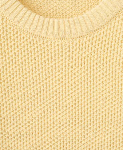 Mango Men's Medium-knit Microstructure Sweater In Yellow