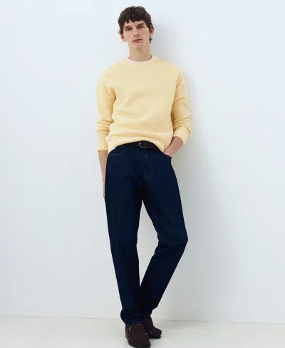 Mango Men's Medium-knit Microstructure Sweater In Yellow