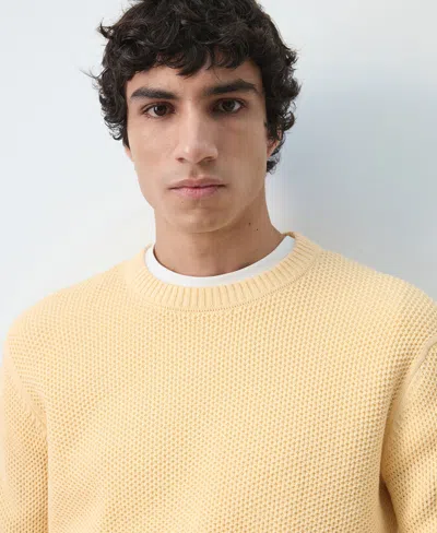 Mango Men's Medium-knit Microstructure Sweater In Yellow