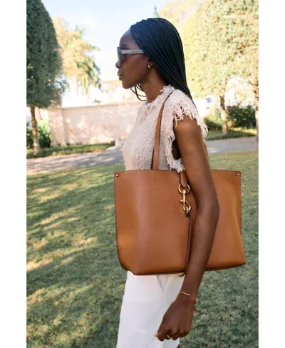 Rebecca Minkoff Megan Large Pebbled Leather Tote In Brown