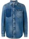 VALENTINO DISTRESSED DENIM SHIRT,MV3DB92J48G11822888