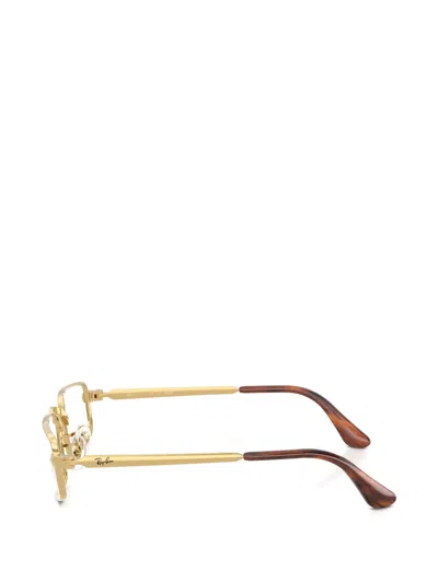 Ray Ban Rectangle-frame Glasses In Gold