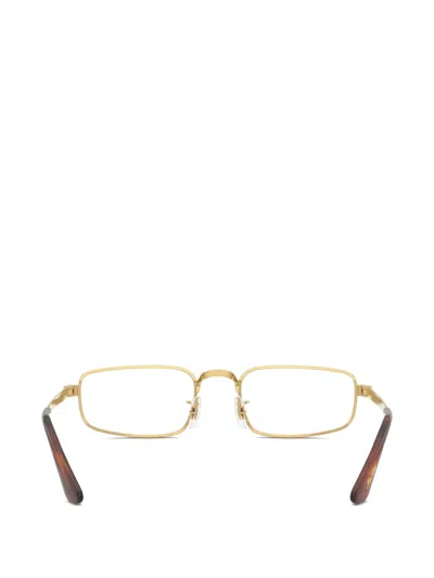 Ray Ban Rectangle-frame Glasses In Gold