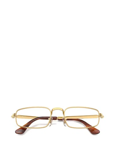 Ray Ban Rectangle-frame Glasses In Gold