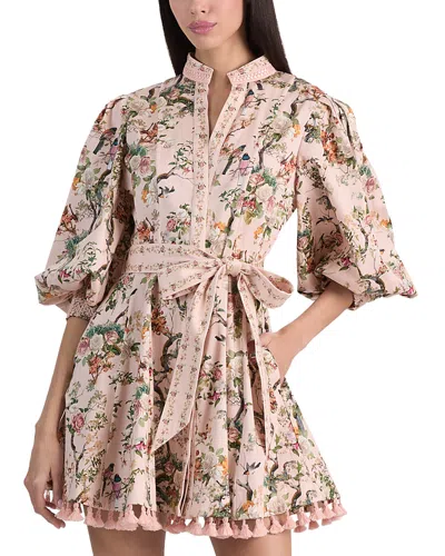Alice And Olivia Lucy Mini Shirt Dress Sunset Grove English Rose In Multi