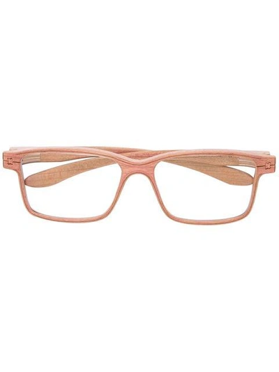 Shop Herrlicht Square Frame Glasses In Neutrals