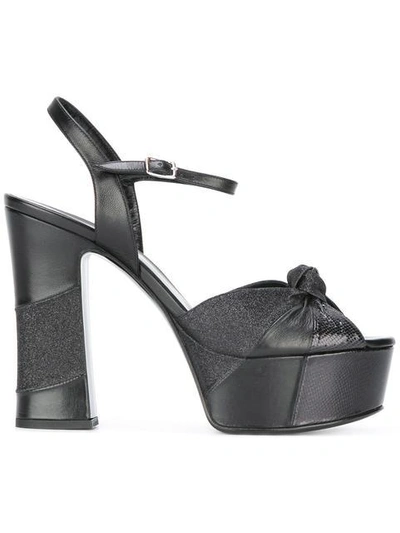 Shop Saint Laurent Candy 80 Bow Sandals - Black