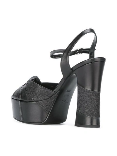 Shop Saint Laurent Candy 80 Bow Sandals - Black