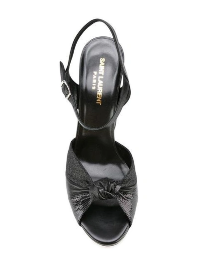 Shop Saint Laurent Candy 80 Bow Sandals - Black