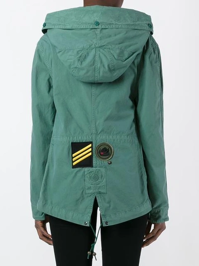 Shop Mr & Mrs Italy Multipatched Short Parka In Green