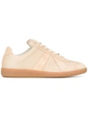 Maison Margiela Replica Leather And Suede Sneakers In White-grey