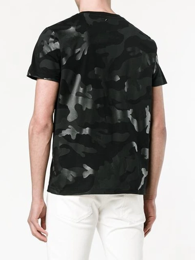 Shop Valentino Camouflage Print T-shirt In Black
