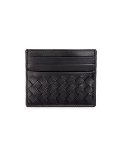 Shop Bottega Veneta Woven Leather Card Case In Na