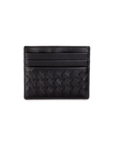 Shop Bottega Veneta Woven Leather Card Case In Na