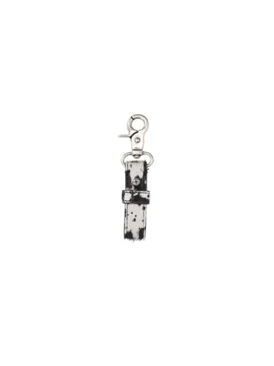 Represent Cowhide Keyring In Gray