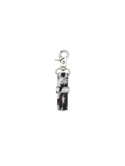 Represent Cowhide Keyring In Gray