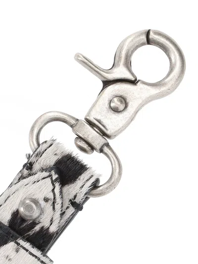Represent Cowhide Keyring In Gray