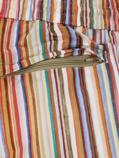 Paul Smith Straight-leg Mid-length Striped Recycled Swim Shorts In Multi