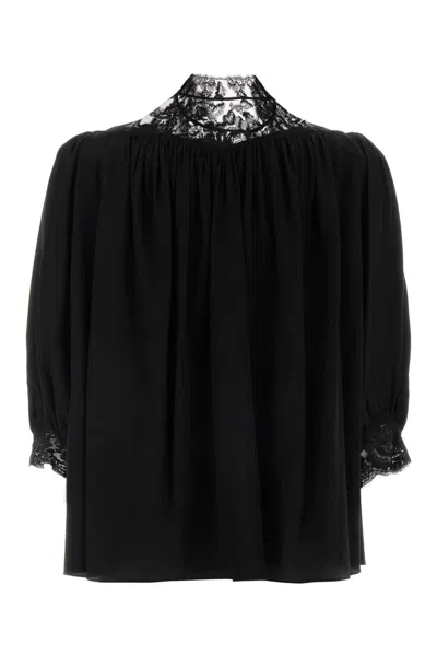 Chloé Black Silk Blouse In Multi