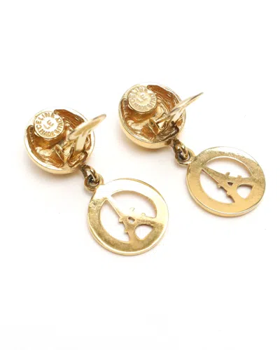 Celine Céline Eiffel Tower Dangling Clip-on Earrings In Pattern