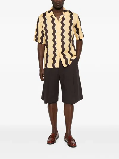 Sandro Wavy Buttoned Shirt In Neutral