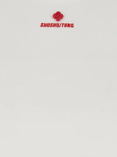 Shushu-tong Wave Collar T-shirt In White