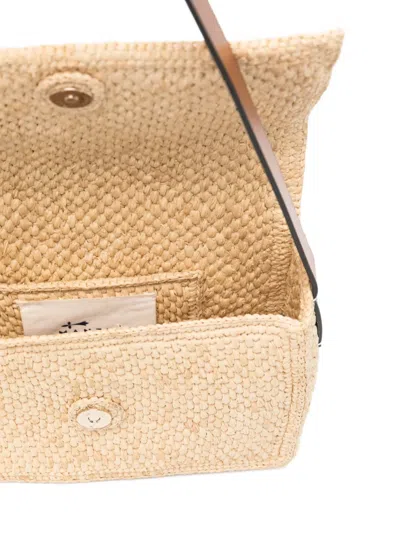 Manebi Shoulder Bag Woven Texture Adjustable Strap In Neutral