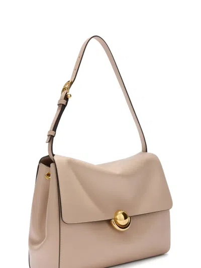 Furla Domus M Structured Neutral Leather Shoulder Bag In Neutral