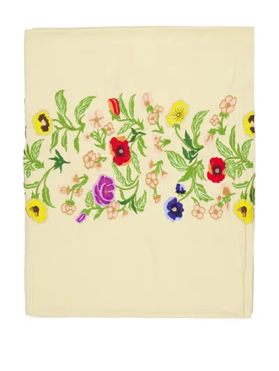 Les-ottomans Flower Embroidered Tablecloth In Multi