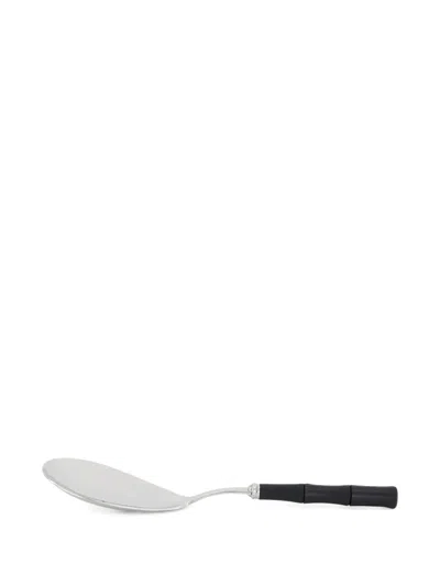 Capdeco Byblos Bamboo Rice Server Spoon In Silver
