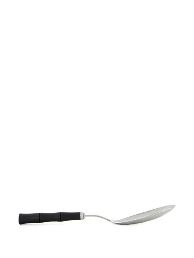 Capdeco Byblos Bamboo Rice Server Spoon In Silver