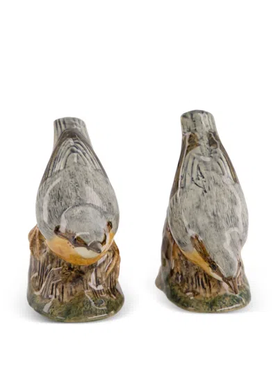 Quail Ceramics Nuthatch Figures Set In Multi