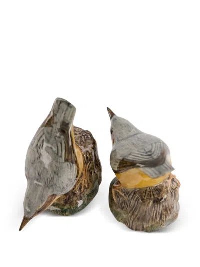 Quail Ceramics Nuthatch Figures Set In Multi
