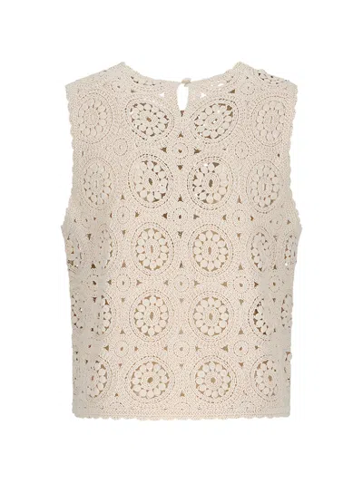 Frame The Crochet Cotton Top In Multi