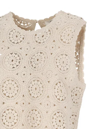 Frame The Crochet Cotton Top In Multi