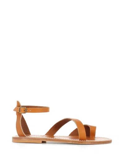 Kjacques Ankle-strap Flat Sandals In Brown