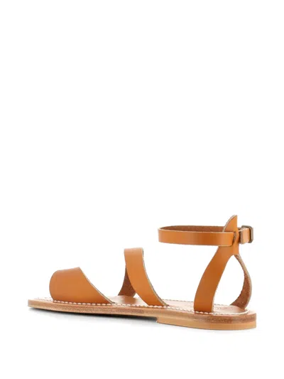 Kjacques Ankle-strap Flat Sandals In Brown