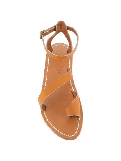 Kjacques Ankle-strap Flat Sandals In Brown