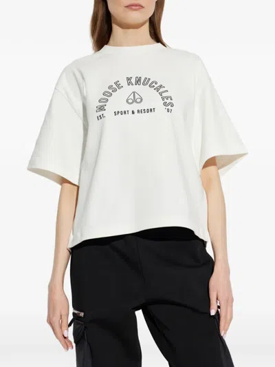 Moose Knuckles Logo-print T-shirt In White