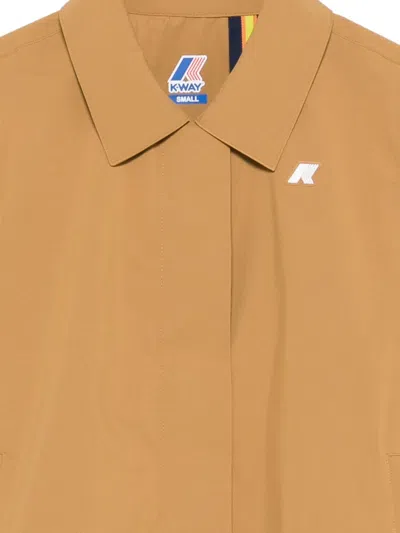 K-way Buttoned Jacket In Brown
