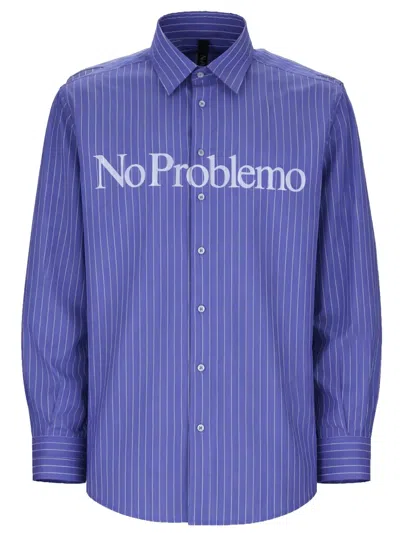 No Problemo Camicia Con Logo In Blue