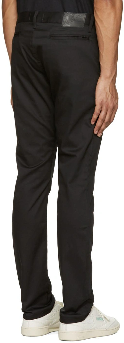 Shop Naked And Famous Black Slim Chino Trousers