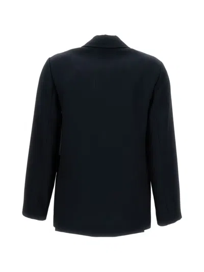 True Royal Button Notched Jacket In Blue